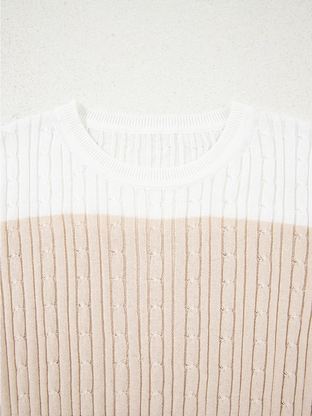 Women's Colorblock Cable Knit Sweater - 100% Cotton