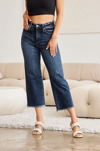 RFM Full Size Tummy Control High Waist Raw Hem Distressed Jeans Trandify deal