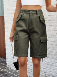 High Waist Denim Shorts with Pockets Trandify deal