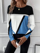 Contrast Round Neck Long Sleeve T-Shirt Trandify Deal