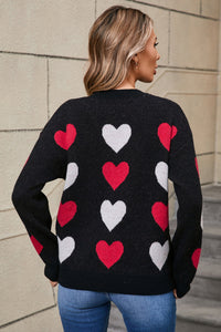 Angel Wings Heart Round Neck Long Sleeve Sweater Trandify Deal