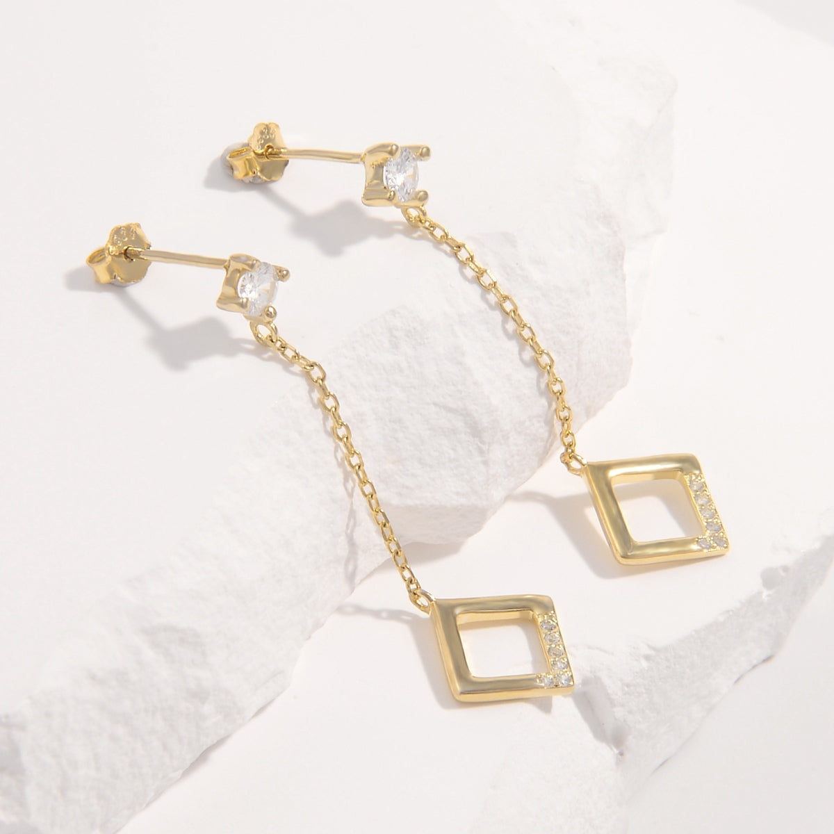 925 Sterling Silver Inlaid Zircon Earrings Trandify Deal