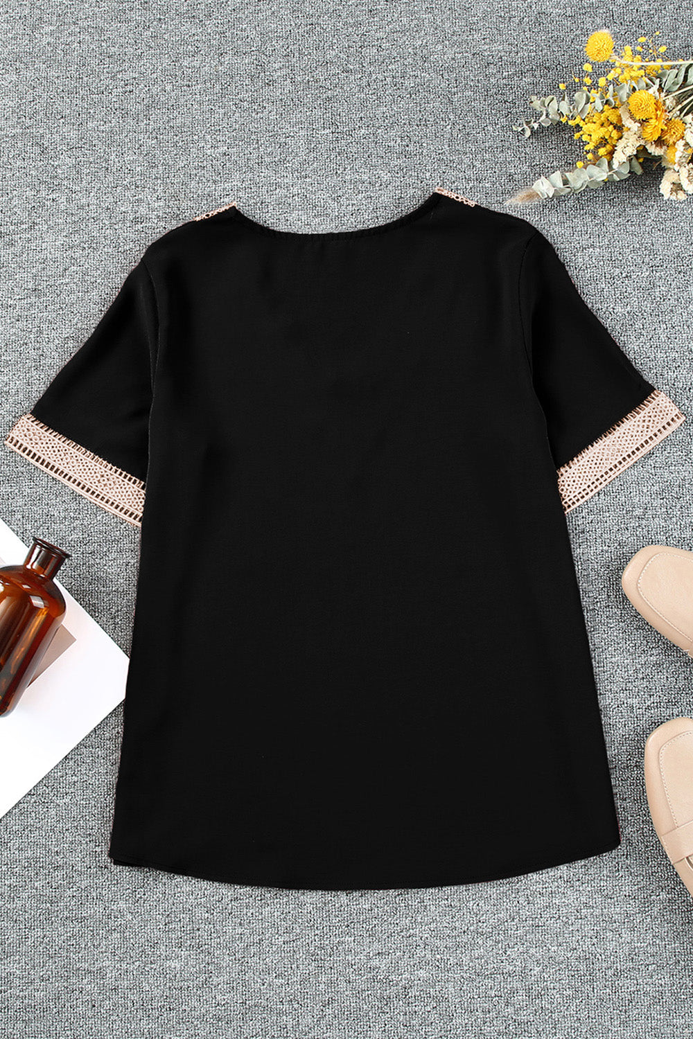 Plus Size V-Neck Short Sleeve Blouse Trandify deal