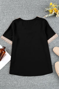 Plus Size V-Neck Short Sleeve Blouse Trandify deal