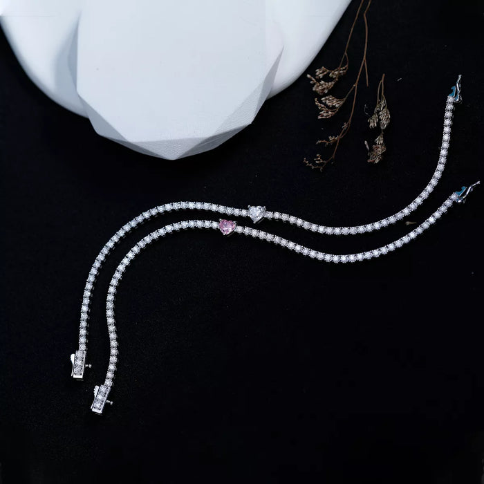 2.42 Ct Women's Moissanite Tennis Bracelet in Sterling Silver