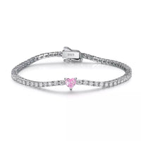 2.42 Ct Women's Moissanite Tennis Bracelet in Sterling Silver