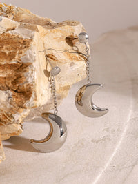 Stainless Steel Moon Dangle Earrings Trandify Deal