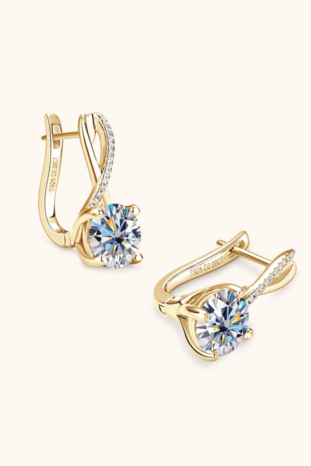 4 Carat Moissanite 925 Sterling Silver Earrings Trandify Deal