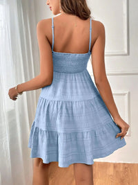 Women’s Sleeveless Tiered Dress – Lightweight Casual Smocked Cami Dress for Beach & Vacations