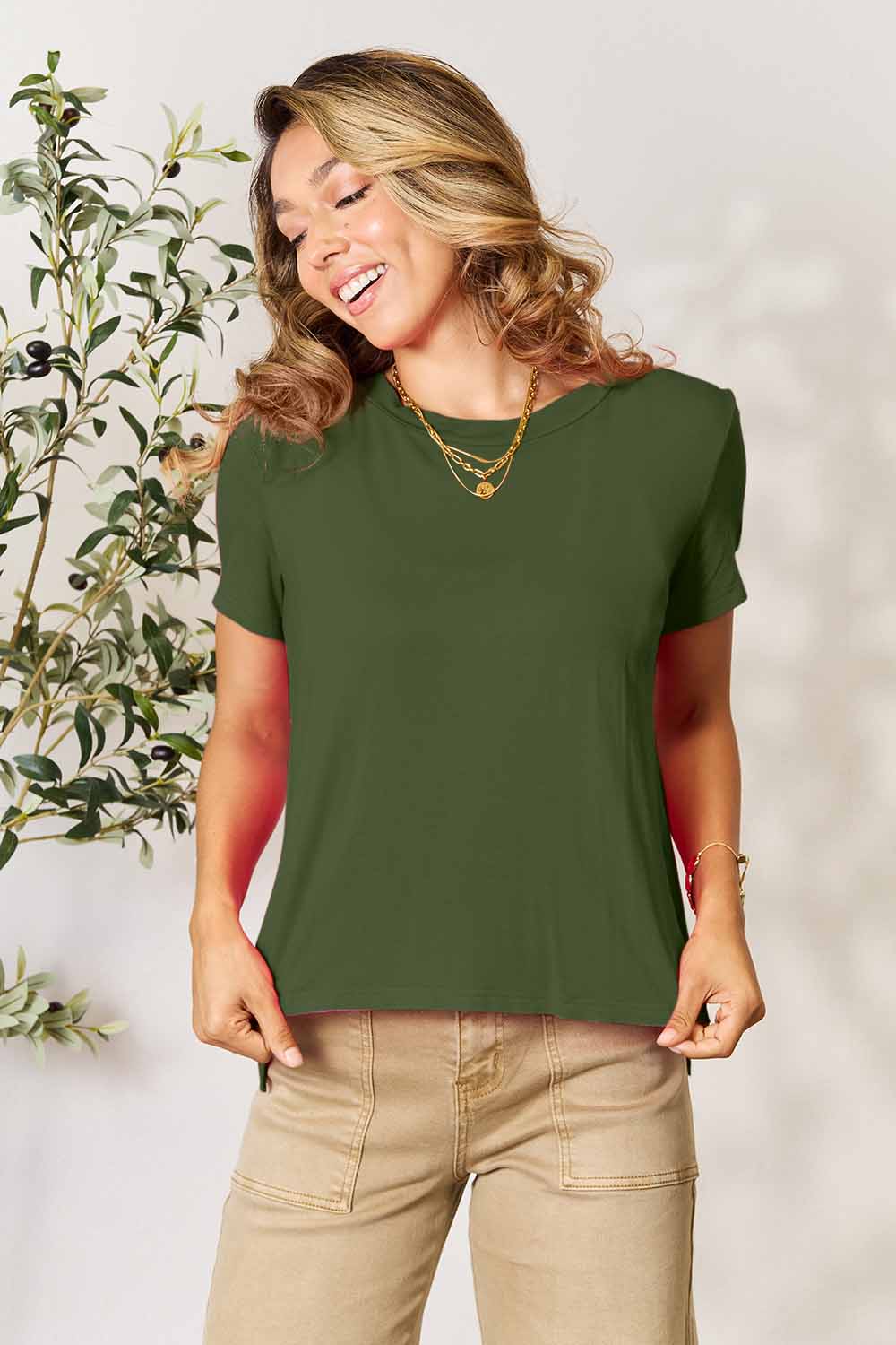 Basic Bae Full Size Round Neck Short Sleeve T-Shirt Trandify deal