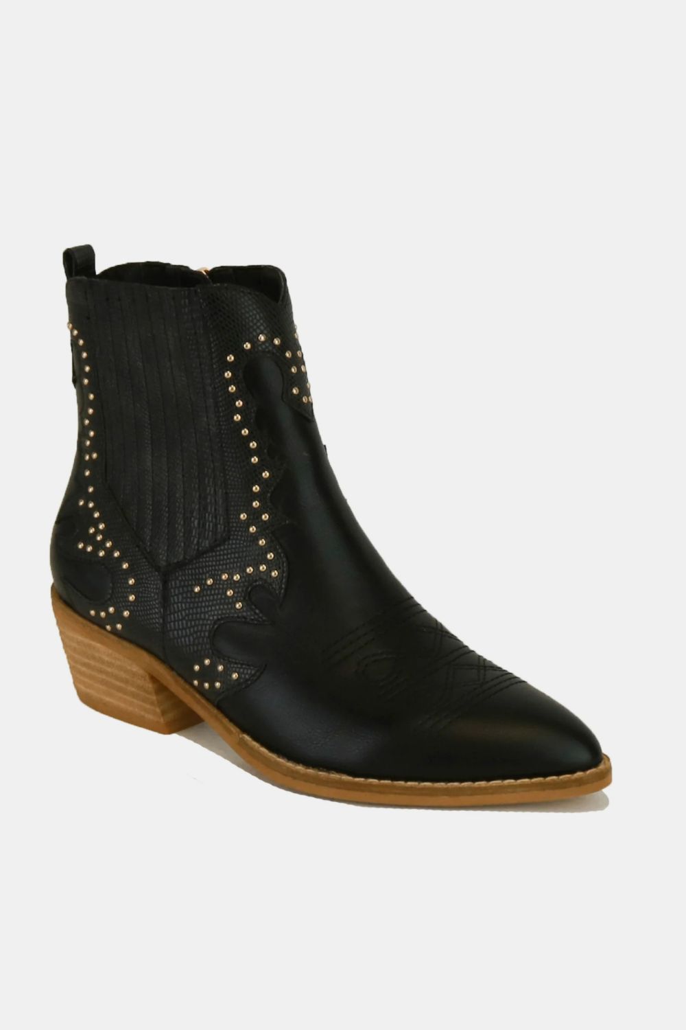 Beast Fashion Studded Detail Point Toe Boots Trandify Deal