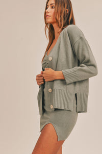 MABLE 3 Pieces Sweater Set with Crop Cami, Mini Skirt, Cardigan Trandify Deal