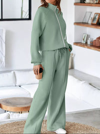 Women's Zip Up Jogger Set in Sage on model showing pockets