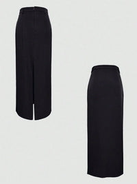 Women’s High-Waisted Slit Maxi Skirt – Flowy Boho Summer Skirt for Casual & Beach Outfits