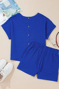 Trendy Textured Sequined Top & Bowknot Shorts Set for Women – USA Fashion Outfit