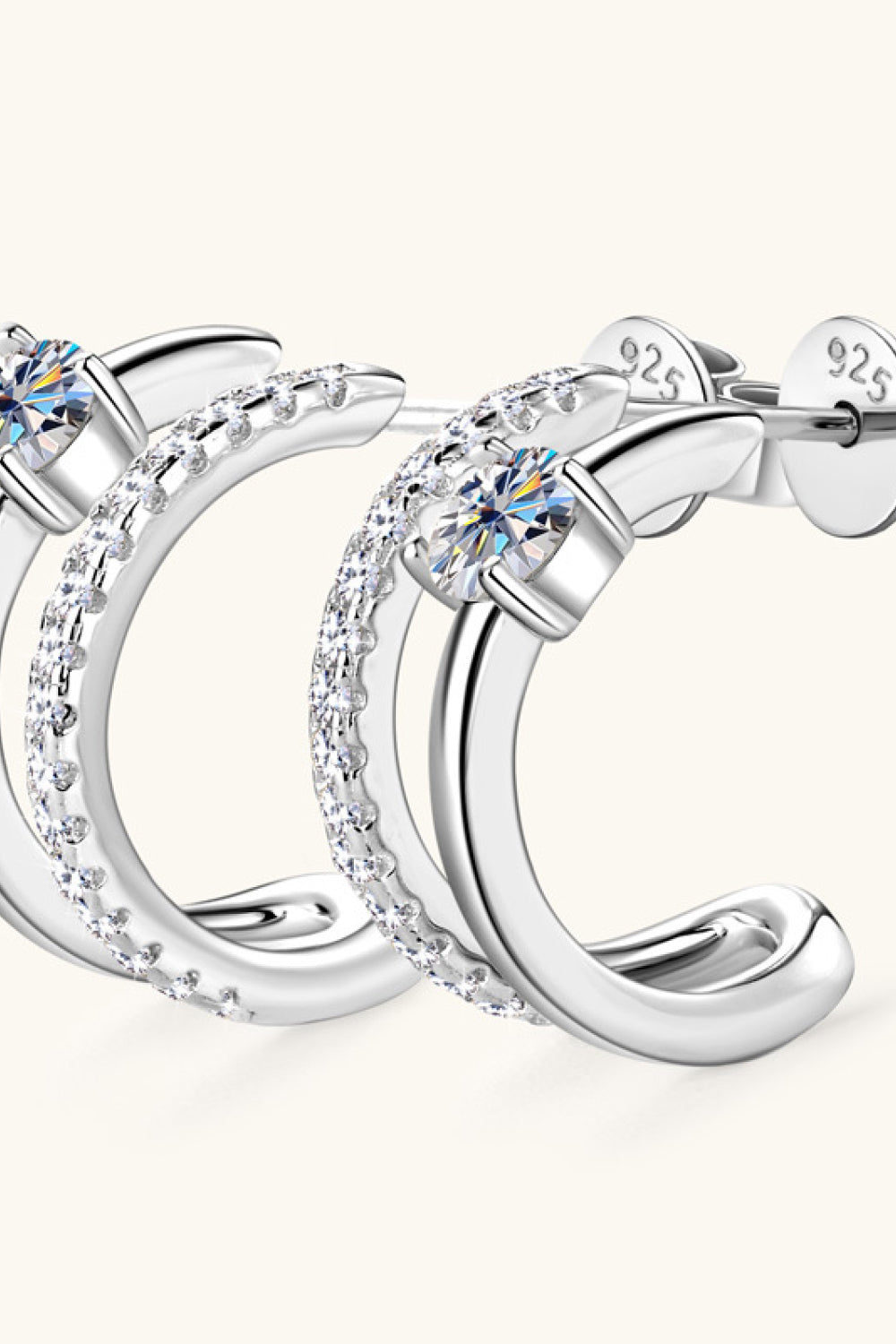 Moissanite 925 Sterling Silver C-Hoop Earrings Trandify Deal