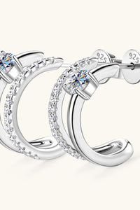 Moissanite 925 Sterling Silver C-Hoop Earrings Trandify Deal