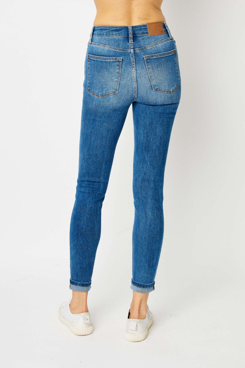 Judy Blue Full Size Cuffed Hem Skinny Jeans Trandify deal