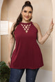 Plus Size Halter Neck Cutout Sleeveless Dress Trandify deal