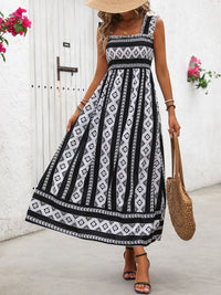 Honey Printed Square Neck Wide Strap Cami Dress Trandify deal