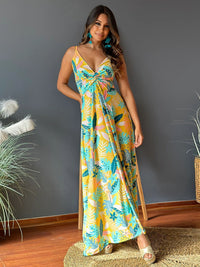 Twisted Printed V-Neck Cami Dress Trandify deal