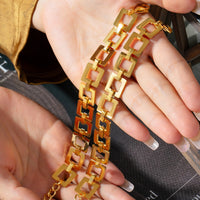 Titanium Steel Hollow Square Chain Bracelet Trandify Deal