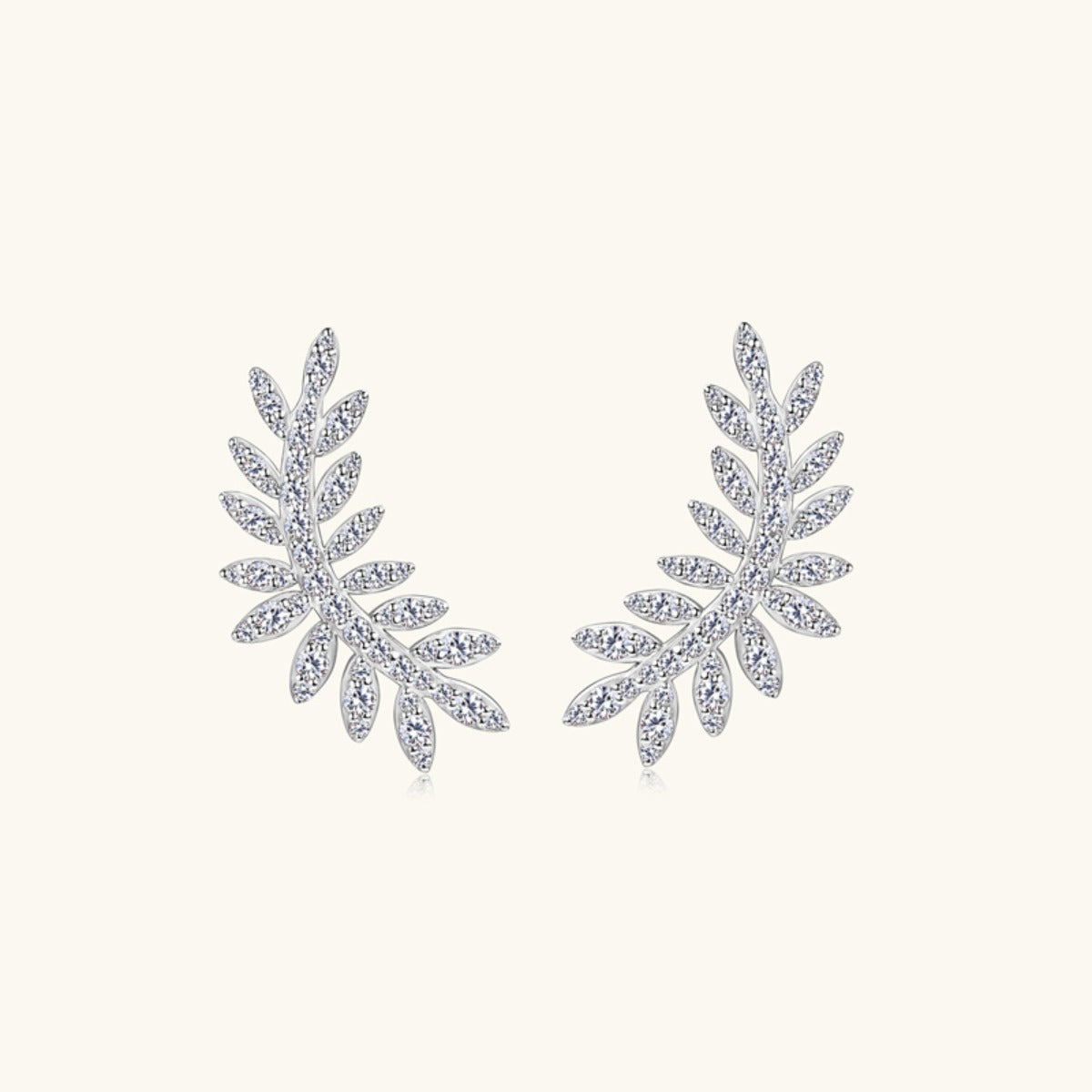 Moissanite 925 Sterling Silver Leaf Shape Stud Earrings Trandify Deal