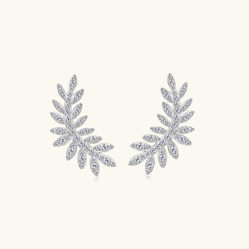 Moissanite 925 Sterling Silver Leaf Shape Stud Earrings Trandify Deal