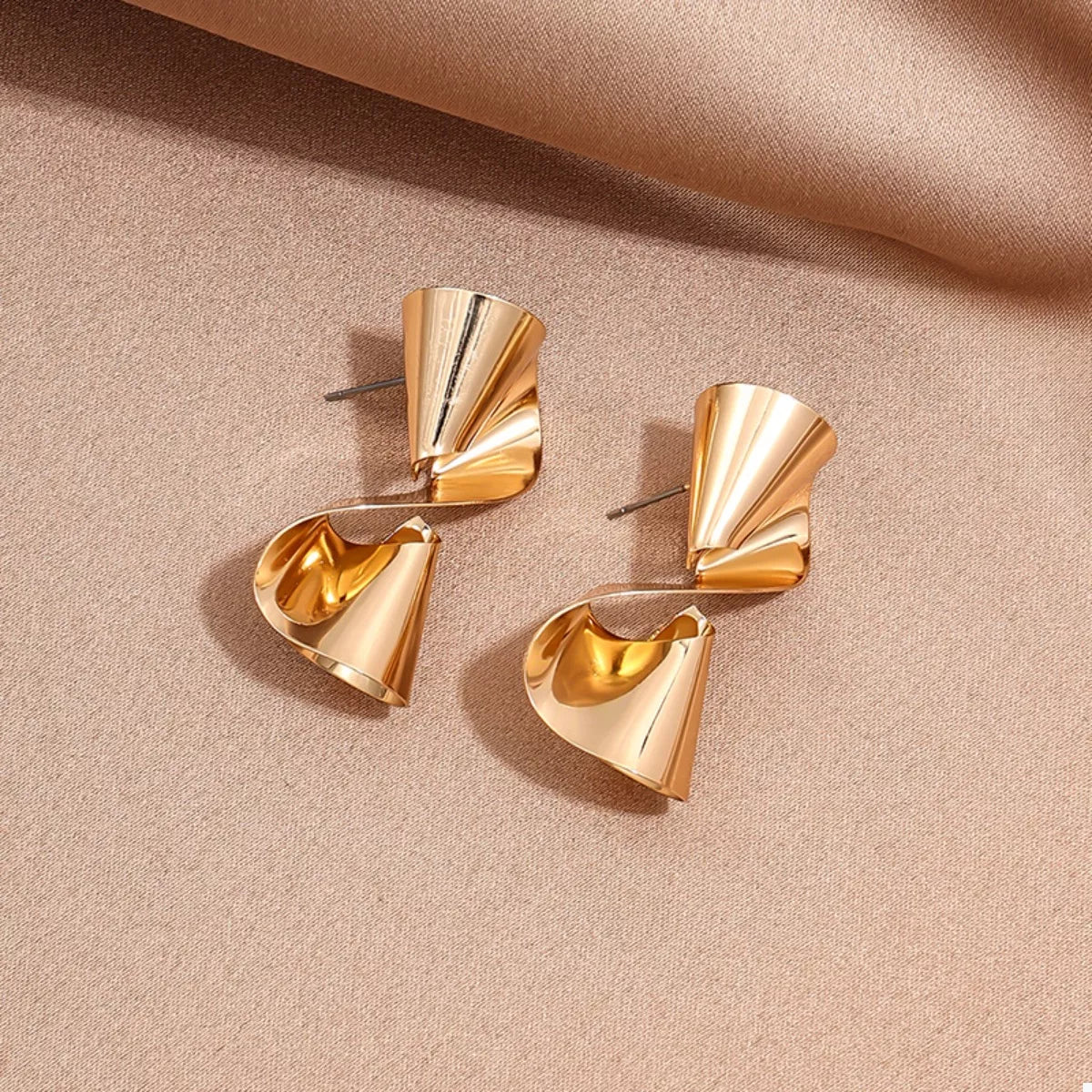 18K Gold-Plated Twist Hoop Earrings for Women, Minimalist Jewelry