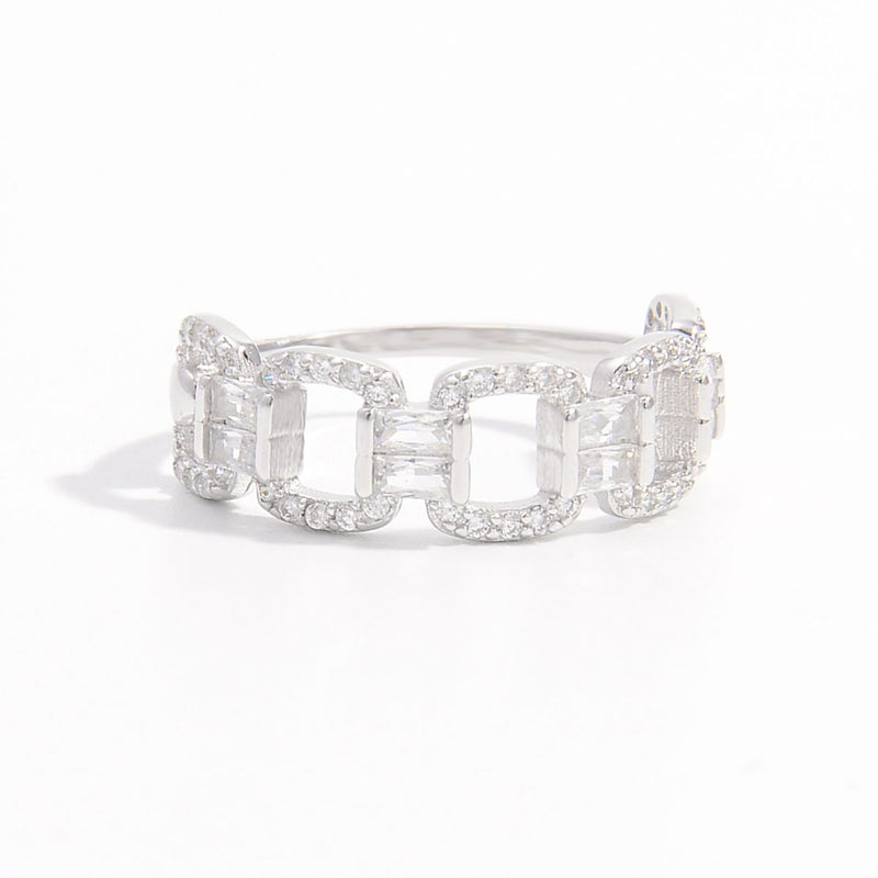 925 Sterling Silver Zircon Cutout Ring Trandify Deal
