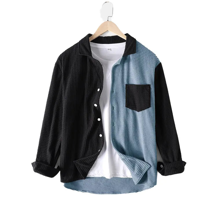 Men’s plaid flannel shirt – long sleeve button-up in classic checkered pattern (plus size)