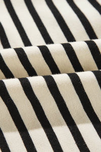 Decorative Button Striped Long Sleeve Sweatshirt Trandify Deal