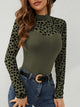 Heart Mock Neck Long Sleeve T-Shirt Trandify Deal