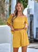 Full Size Off-Shoulder Short Sleeve Top and Tied Shorts Set Trandify deal