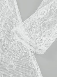 Elegant Sheer Lace Long Sleeve Blouse for Women – Floral Boho Chic Top