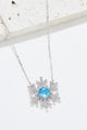 925 Sterling Silver Topaz Snowflake Shape Necklace Trandify Deal