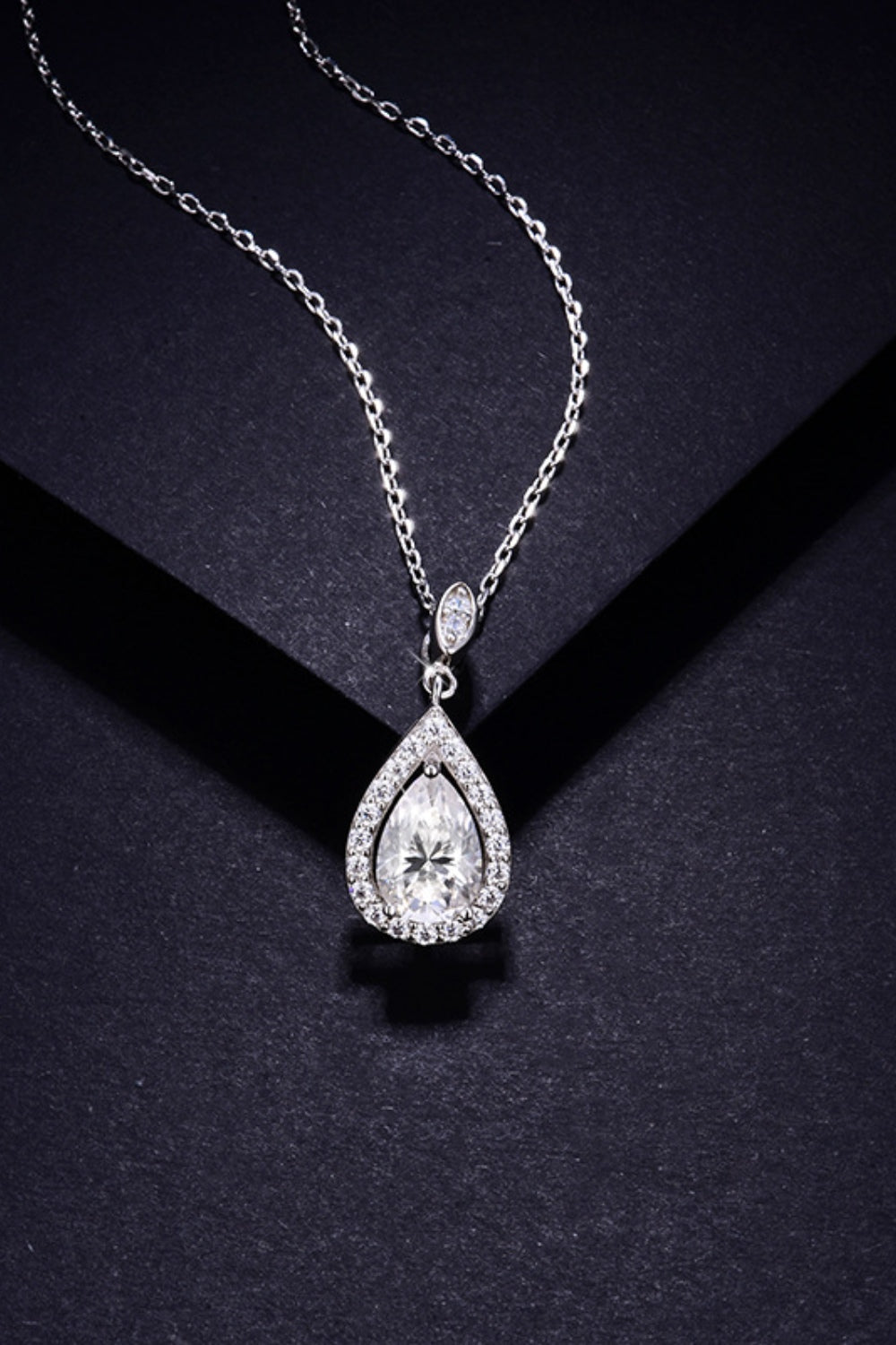 1.5 Carat Moissanite 925 Sterling Silver Teardrop Necklace Trandify deal