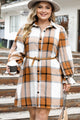 Plus Size Plaid Button Up Shirt Dress Trandify deal