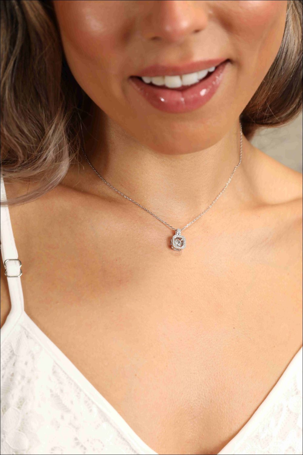 Adored Moissanite 925 Sterling Silver Necklace Trandify Deal