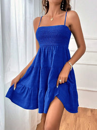 Women’s Sleeveless Tiered Dress – Lightweight Casual Smocked Cami Dress for Beach & Vacations