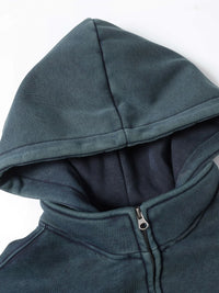 Men’s Distressed Zip-Up Hoodie – Soft Washed Cotton Streetwear Pullover
