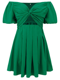 Cutout Twisted Off-Shoulder Short Sleeve Dress Trandify deal