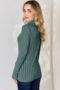 Basic Bae Full Size Ribbed Mock Neck Long Sleeve T-Shirt Trandify Deal