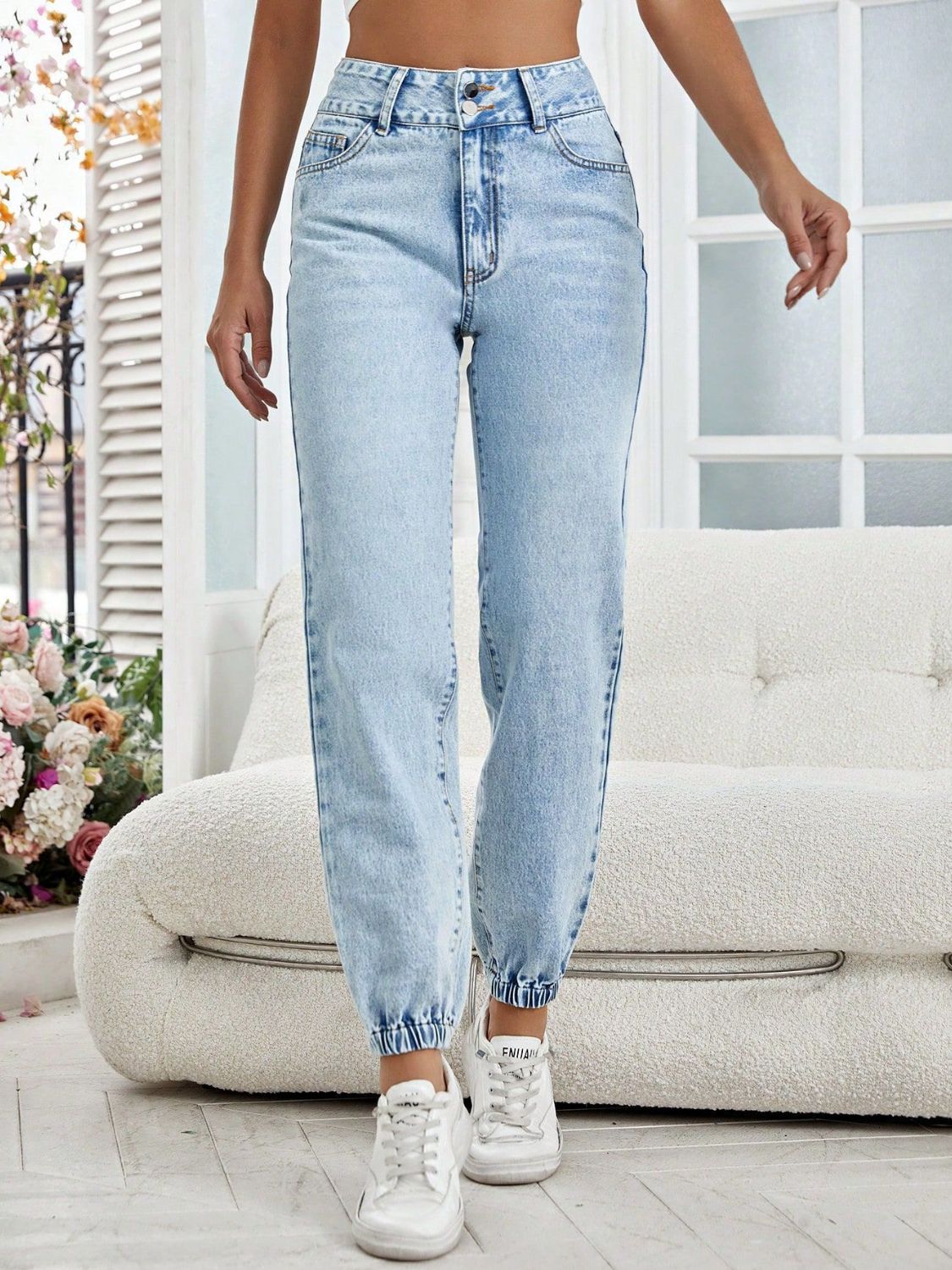 High Waist Jeans with Pockets Trandify Deal