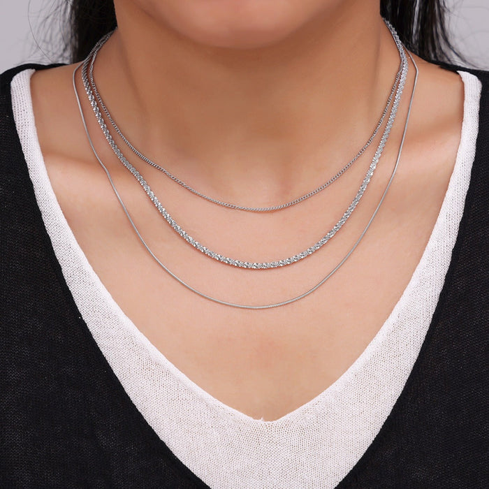Titanium Steel Three-Layered Necklace Trandify Deal