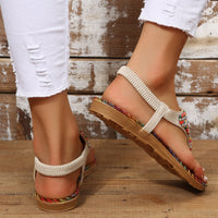 Beaded PU Leather Open Toe Sandals Trandify Deal