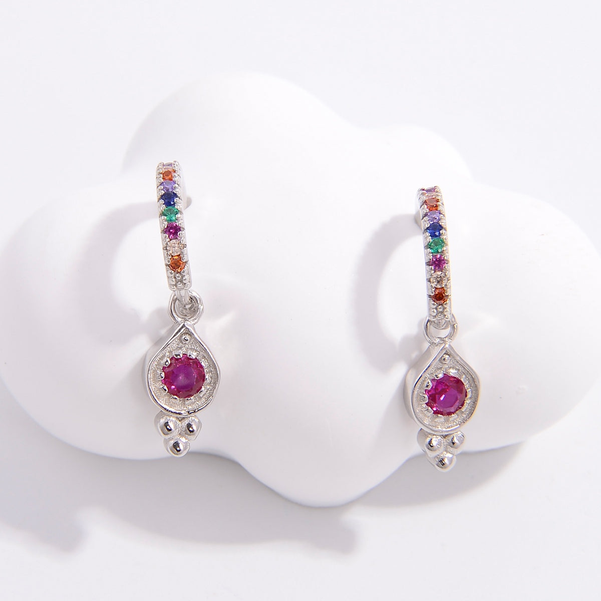 925 Sterling Silver Inlaid Zircon Earrings Trandify Deal