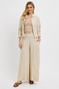 ashionable Wide Leg Pants with Elastic Waist – Comfortable & Stylish | Trandifydeal