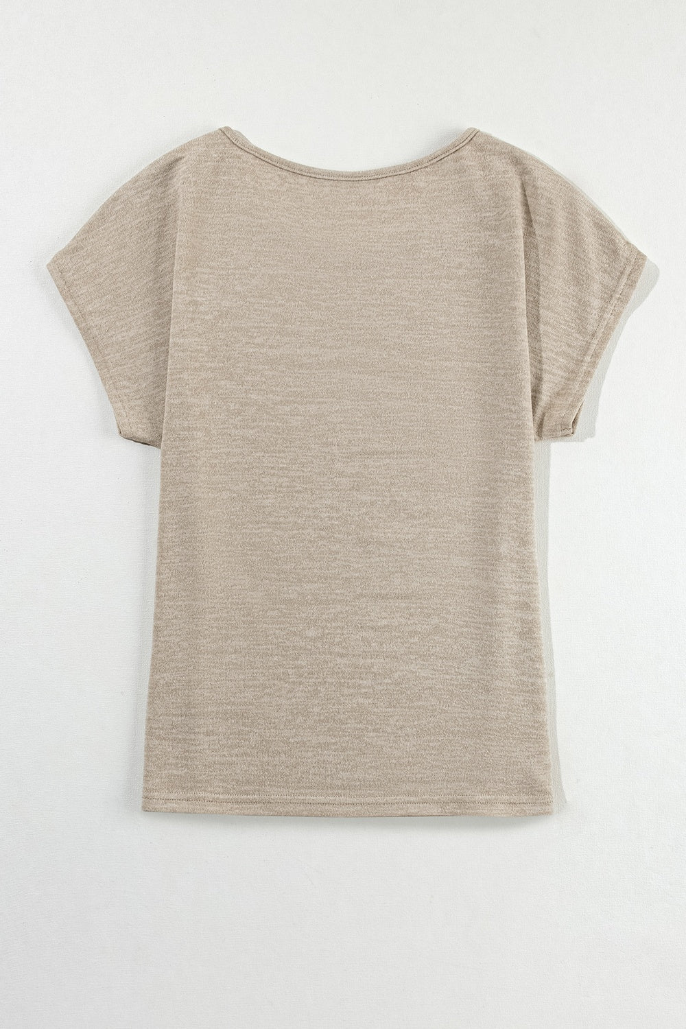 Decorative Button Graphic Round Neck Short Sleeve T-Shirt Trandify deal