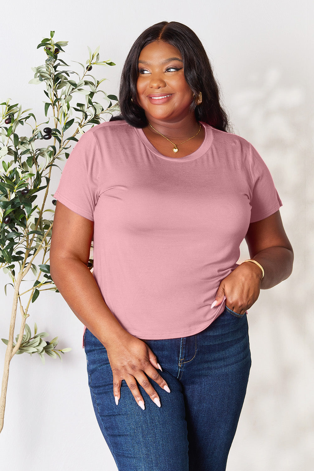 Basic Bae Full Size Round Neck Short Sleeve T-Shirt Trandify deal